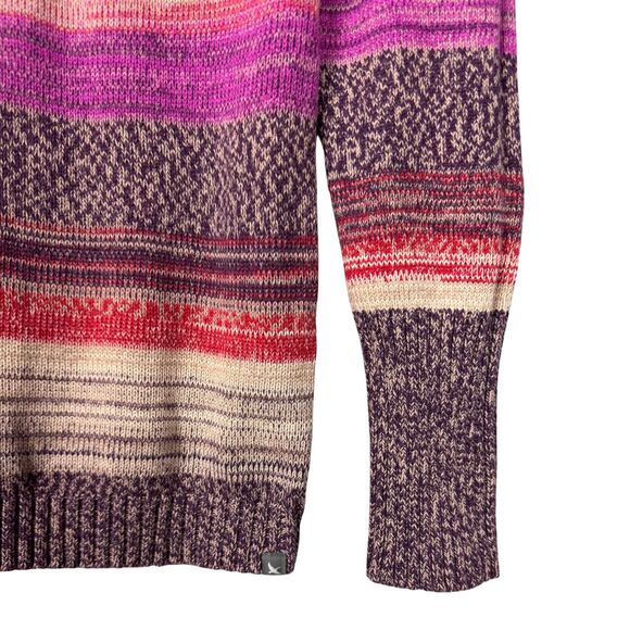 Eddie Bauer Sweater Womens Striped‎ Colorful Knit Fall Boho Pullover Cute Medium - Picture 6 of 7